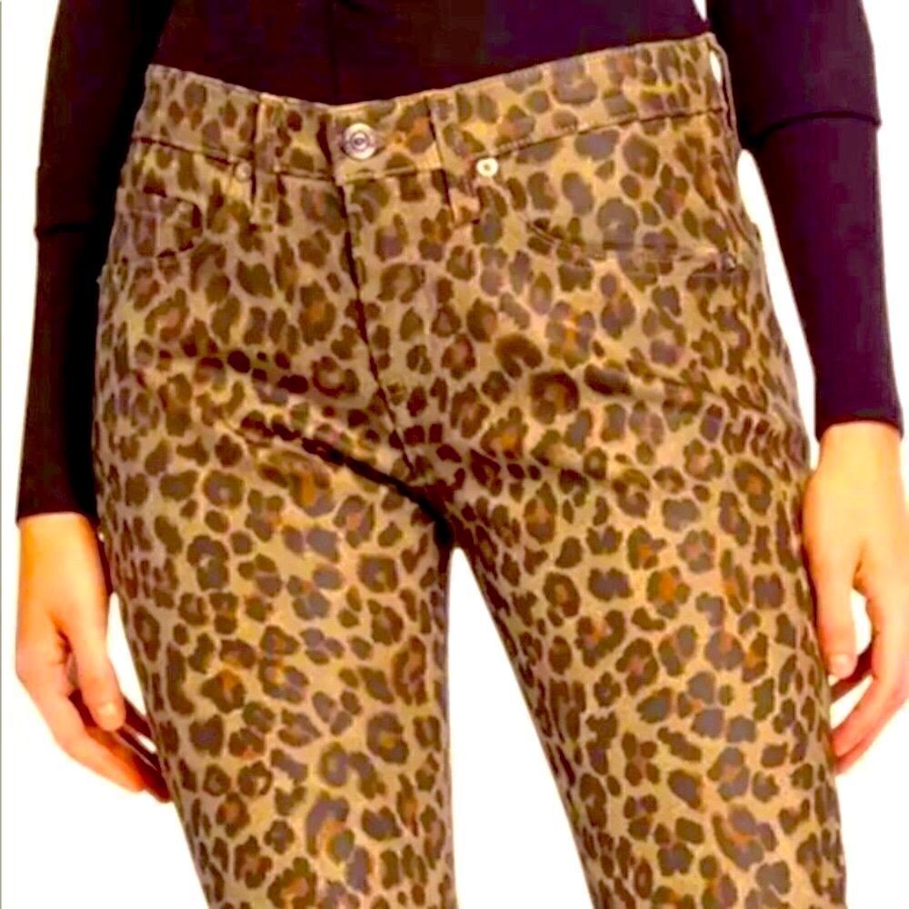 VERONICA BEARD BROOKE MID-RISE LEOPARD PRINT SKINNY JEANS SZ 0 NWT